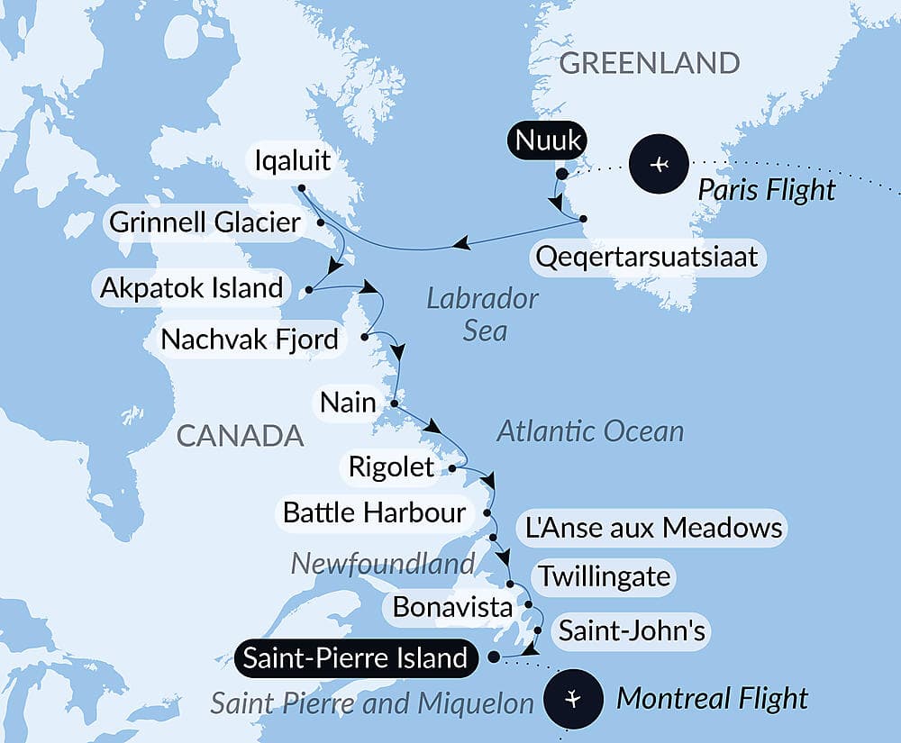 Wilderness from Greenland to the East Coast of Canada
