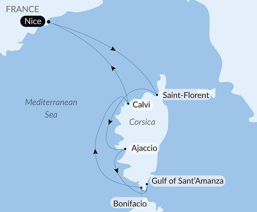 Corsican shores, under Sail Aboard Le Ponant null