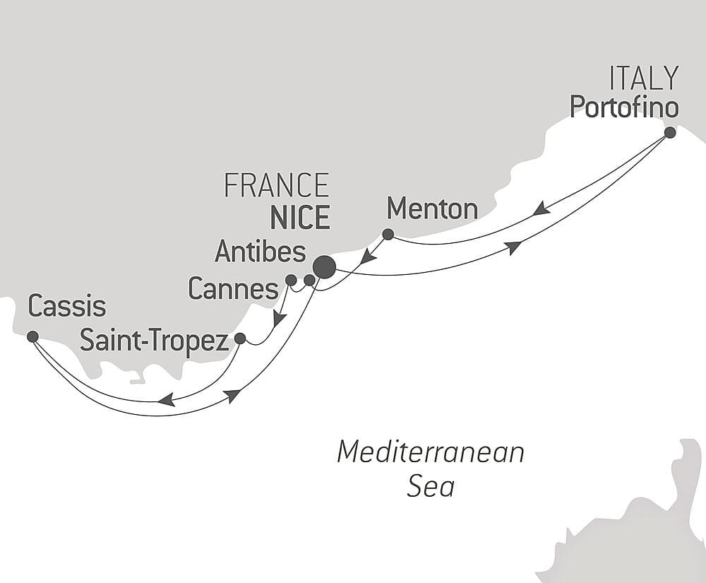 The French Riviera under Le Ponant’s sails null